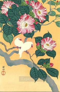  Ohara Canvas - camellia and rice birds 1929 Ohara Koson Japanese